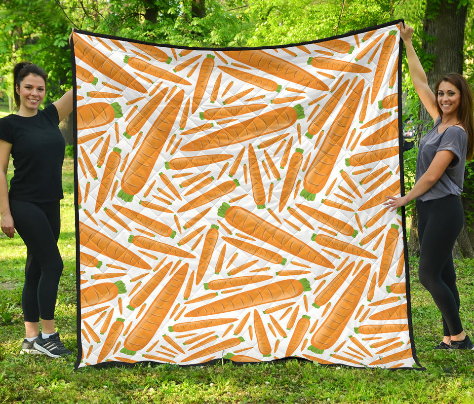 Carrot Pattern Print Design 02 Premium Quilt