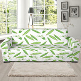 Green Peas Pattern Print Design 04 Sofa Slipcover