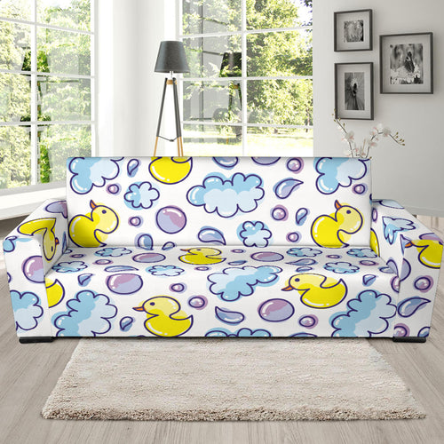 Duck Toy Pattern Print Design 01 Sofa Slipcover