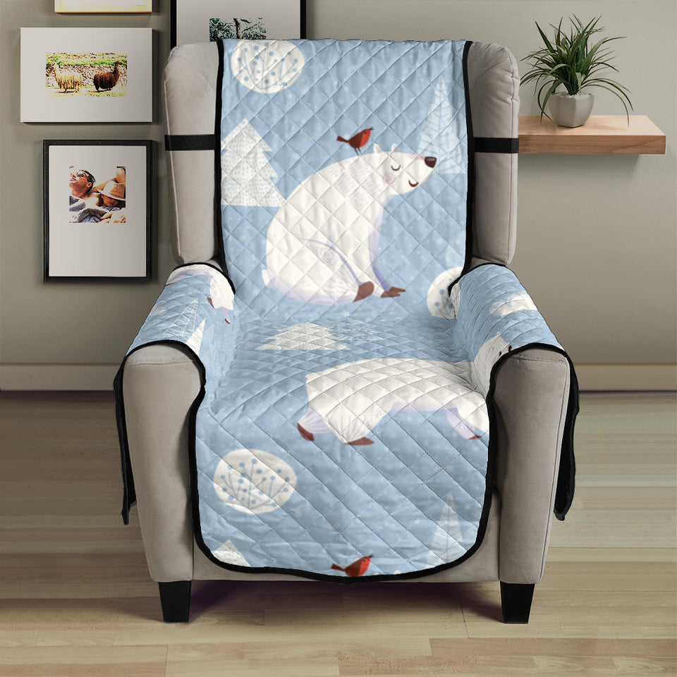 Cute polar bears Christmas decoration pattern Chair Cover Protector