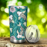 Koi Fish Carp Fish Lotus Pattern Tumbler