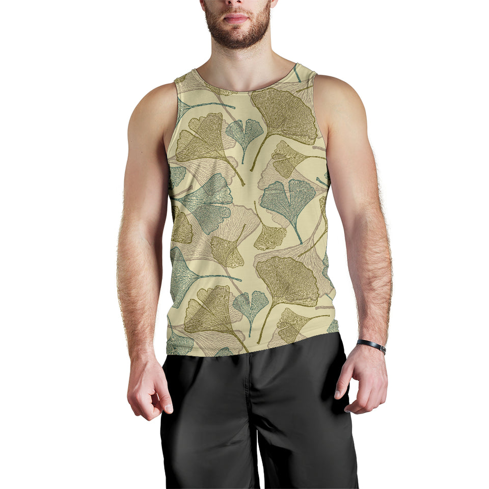 Ginkgo leaves design pattern Men Tank Top