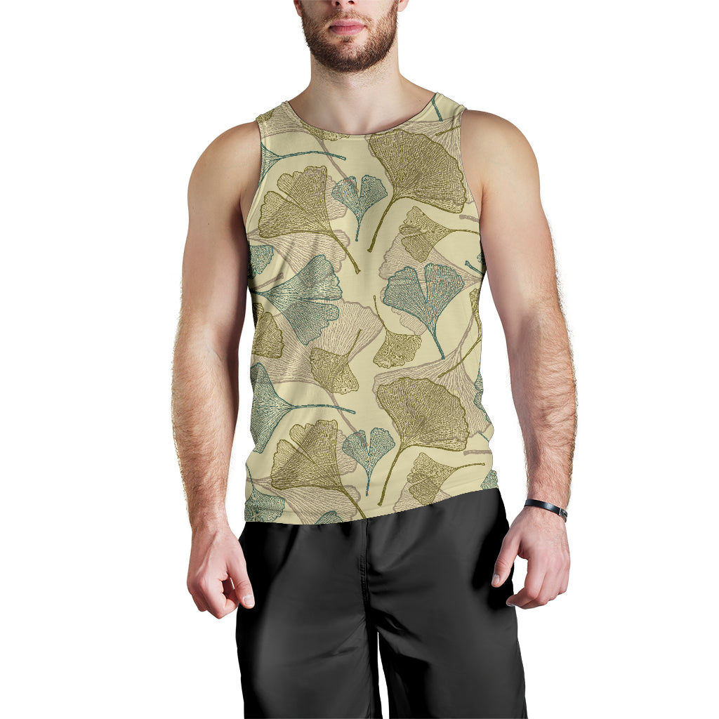 Ginkgo leaves design pattern Men Tank Top