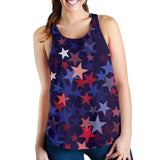 Red blue star pattern Women Racerback Tank Top