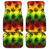 Canabis Marijuana Weed Pattern Print Design 03 Front and Back Car Mats