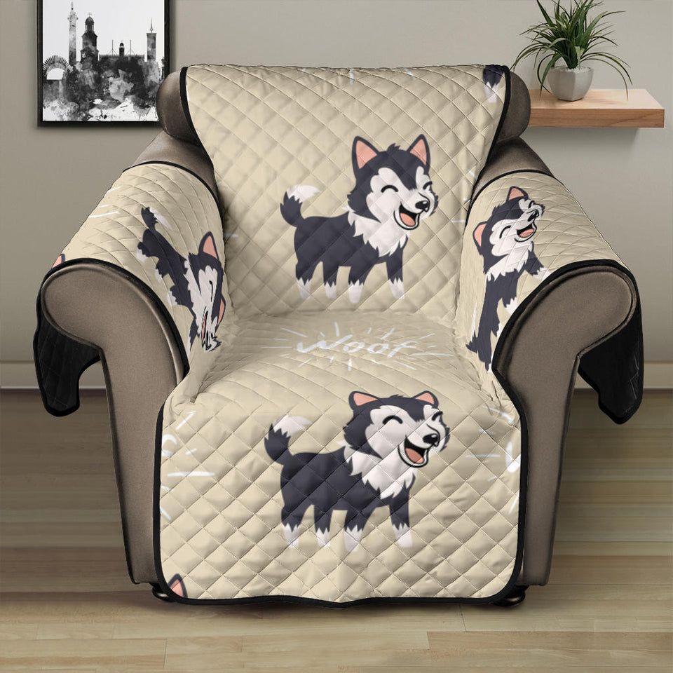 Cute Siberian Husky Recliner Cover Protector
