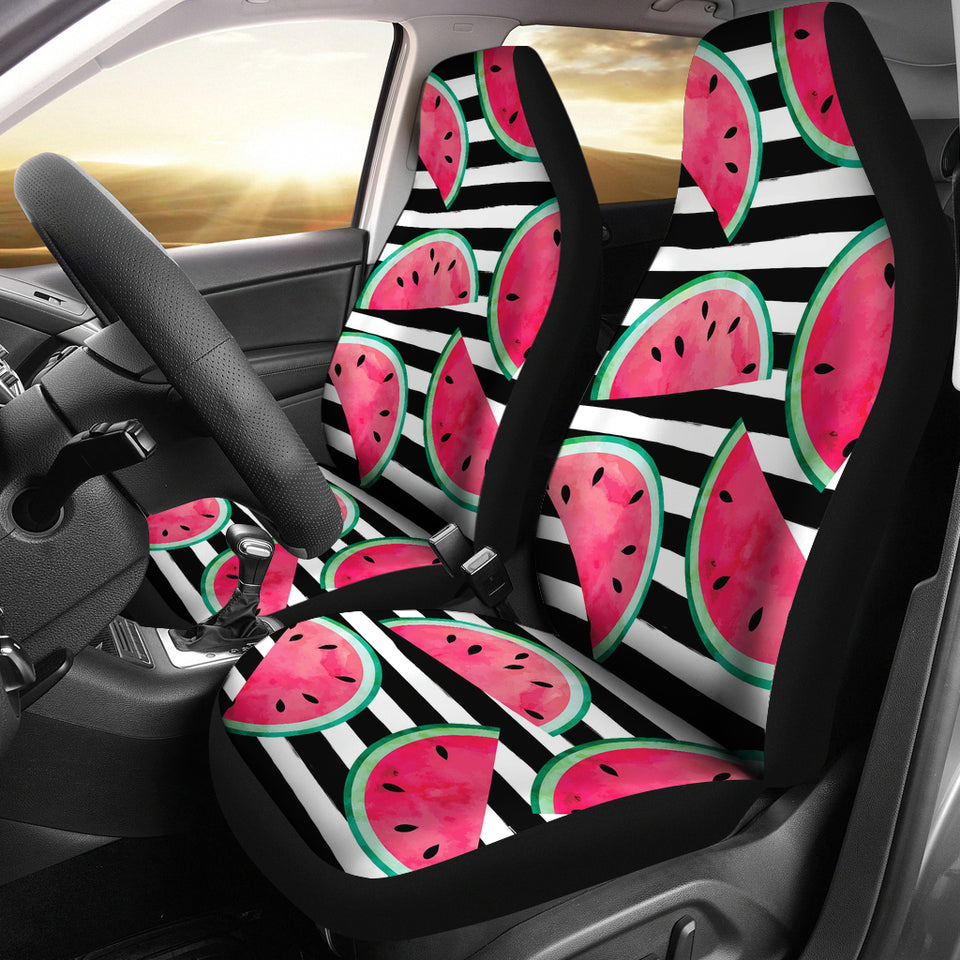 Watercolor Paint Textured Watermelon Pieces  Universal Fit Car Seat Covers