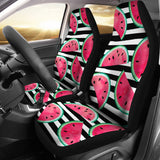 Watercolor Paint Textured Watermelon Pieces  Universal Fit Car Seat Covers