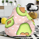 Avocado Heart Pink Background Bean Bag Cover