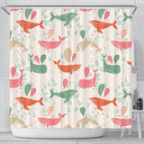 Cute Whale Pattern Shower Curtain Fulfilled In US