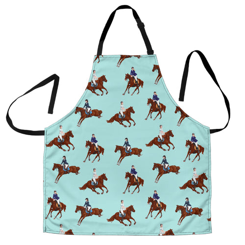 Horses Running Horses Rider Pattern Adjustable Apron