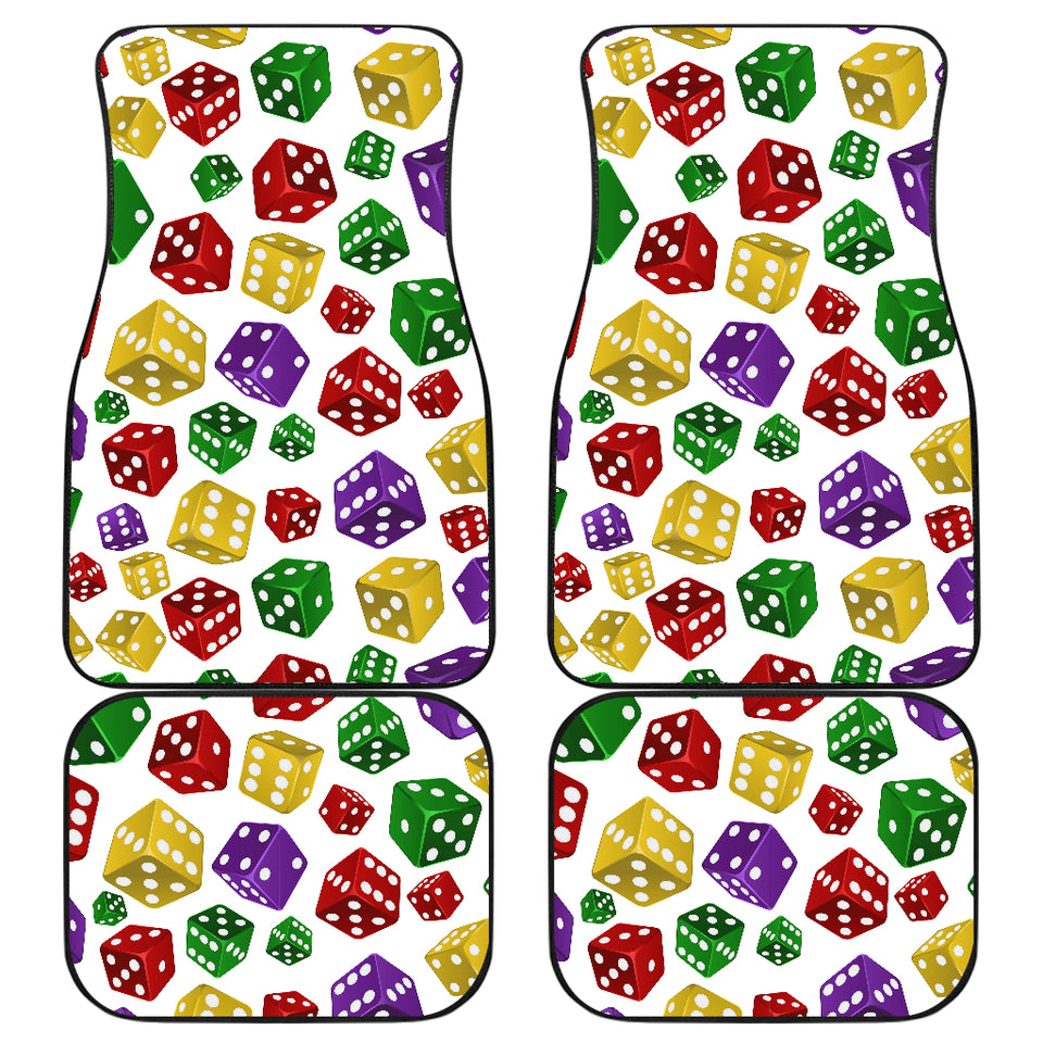 Dice Pattern Print Design 03 Front and Back Car Mats