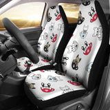 French Bulldog Cup Paw Pattern Universal Fit Car Seat Covers