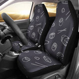 Sushi Pattern Black Background  Universal Fit Car Seat Covers
