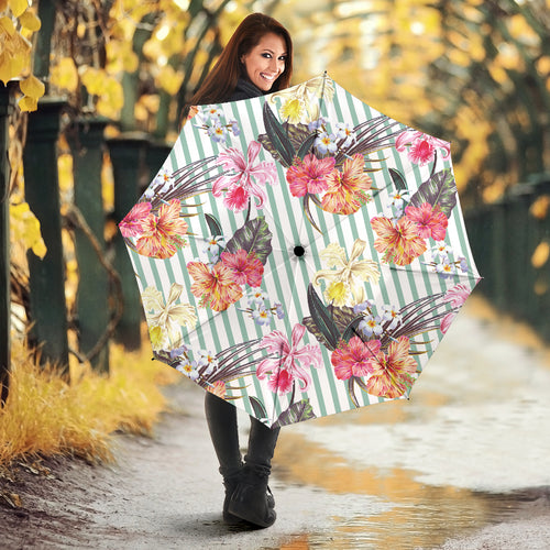 Colorful Orchid Flower Pattern Umbrella