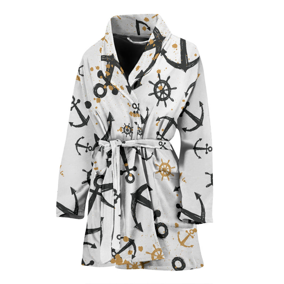 Anchors Rudders Pattern Women'S Bathrobe