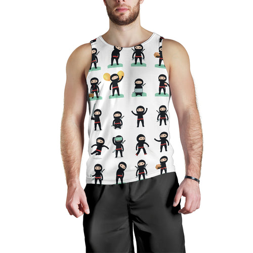 Cute ninja katana sword pattern Men Tank Top