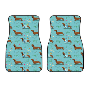 Dachshund Decorative Background Front Car Mats