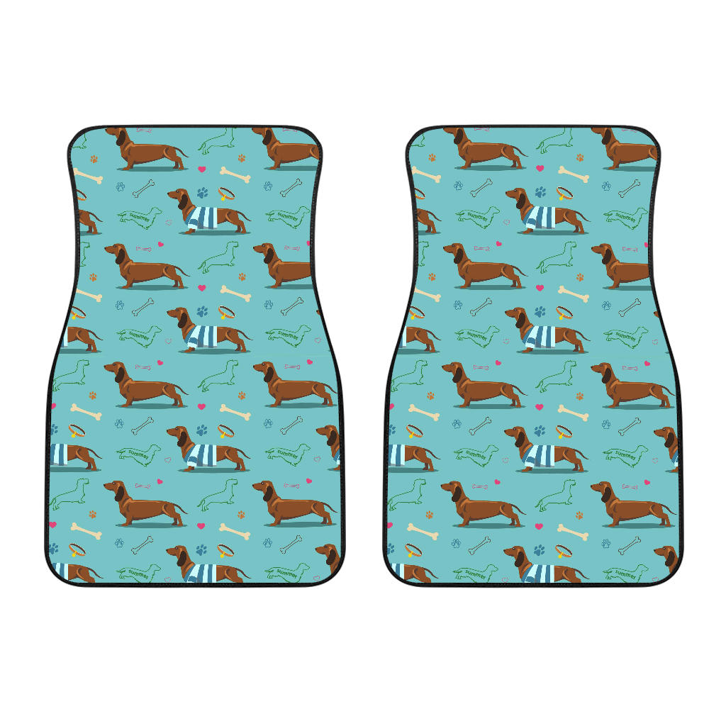 Dachshund Decorative Background Front Car Mats