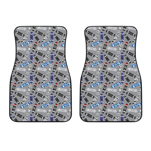 Skate Board Pattern Print Design 03 Front Car Mats