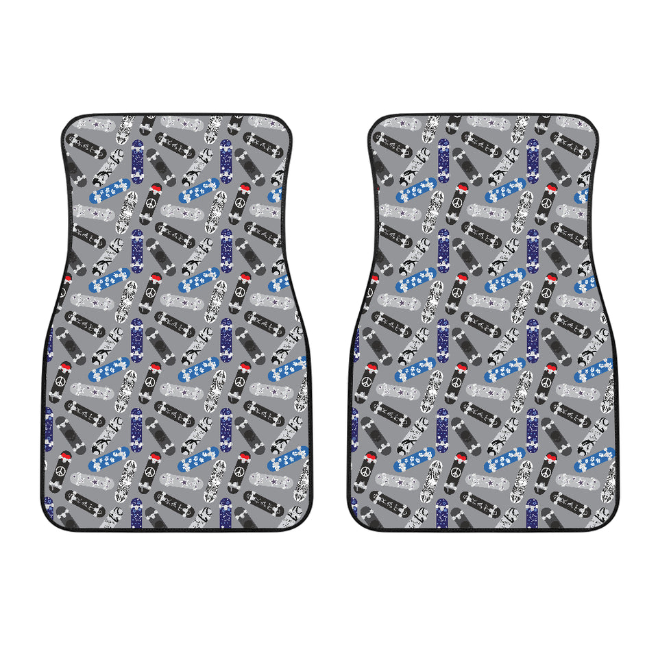 Skate Board Pattern Print Design 03 Front Car Mats