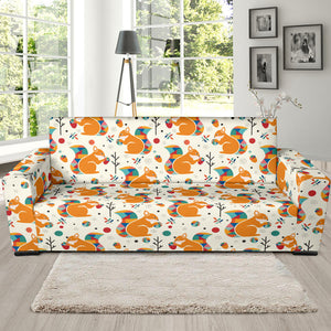 Squirrel Pattern Print Design 04  Sofa Slipcover