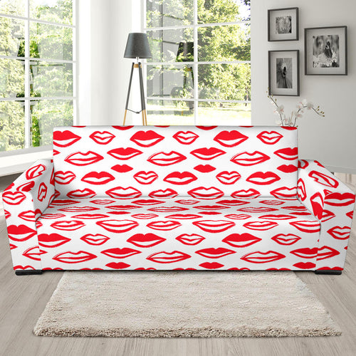 Lips Pattern Print Design 05 Sofa Slipcover