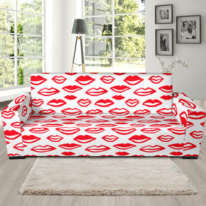 Lips Pattern Print Design 05 Sofa Slipcover