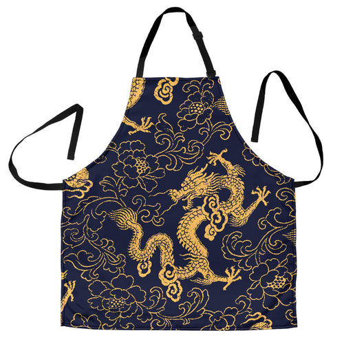 Gold Dragon Pattern Adjustable Apron