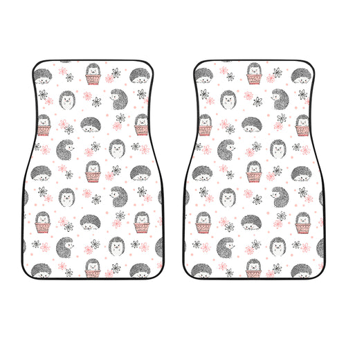 Hedgehog Pattern Print Design 02 Front Car Mats