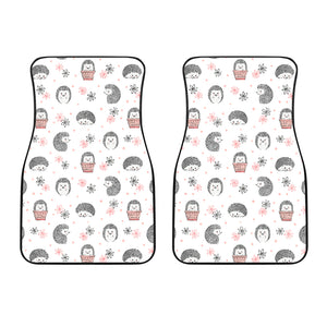 Hedgehog Pattern Print Design 02 Front Car Mats