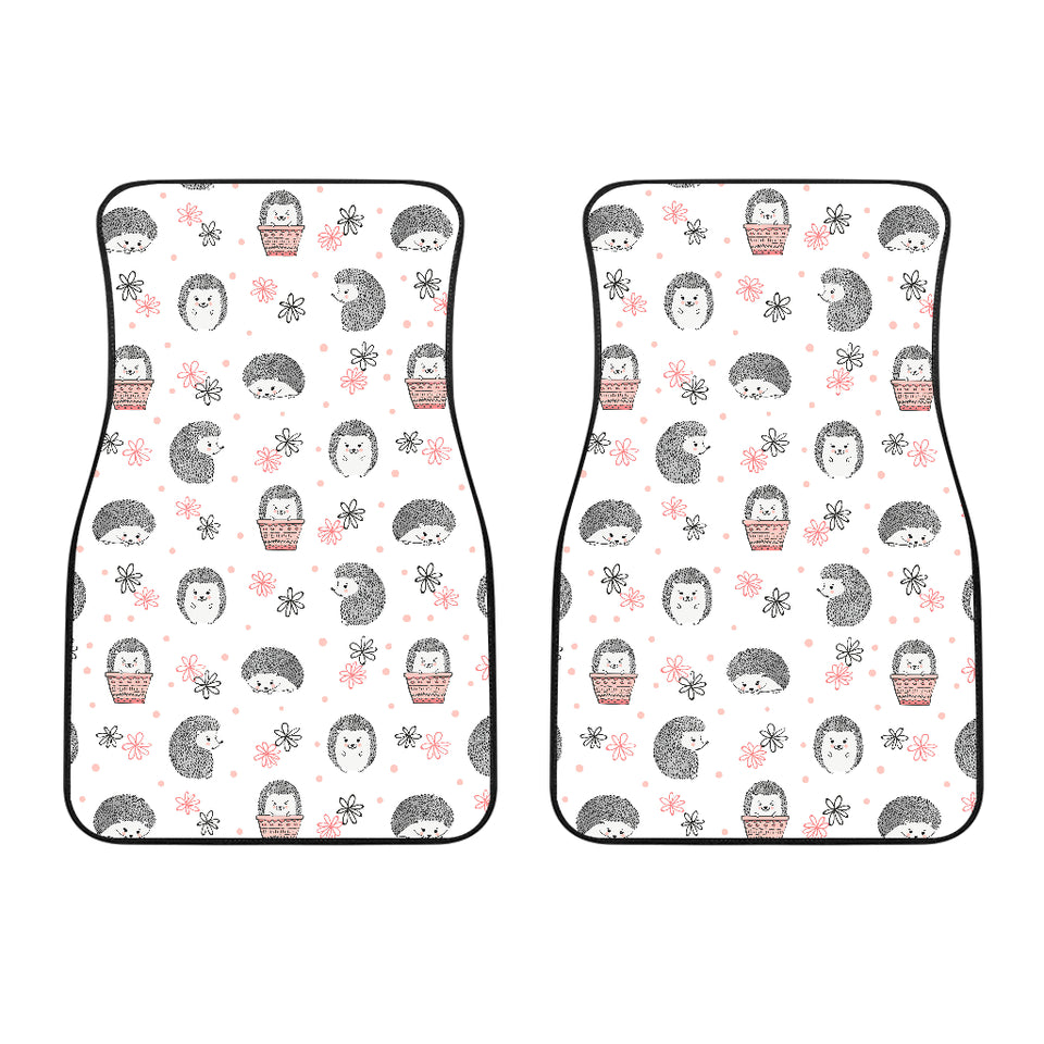 Hedgehog Pattern Print Design 02 Front Car Mats