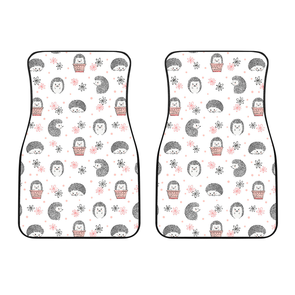 Hedgehog Pattern Print Design 02 Front Car Mats