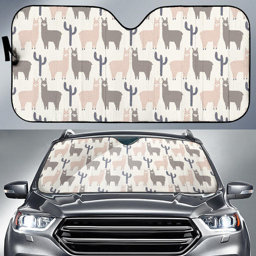 Llama Alpaca Pattern Car Sun Shade
