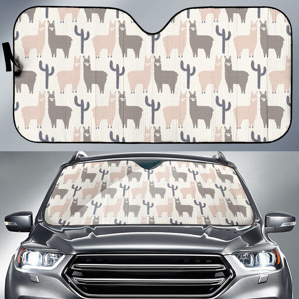 Llama Alpaca Pattern Car Sun Shade