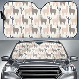 Llama Alpaca Pattern Car Sun Shade