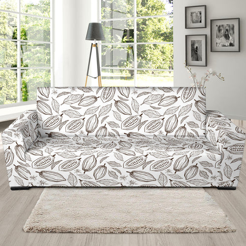 Cocoa Beans Leaves Pattern Sofa Slipcover