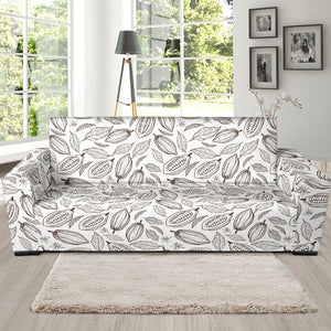 Cocoa Beans Leaves Pattern Sofa Slipcover