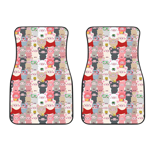 Pig Pattern Print Design 02 Front Car Mats