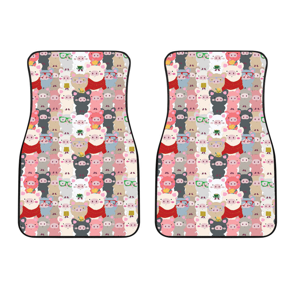 Pig Pattern Print Design 02 Front Car Mats