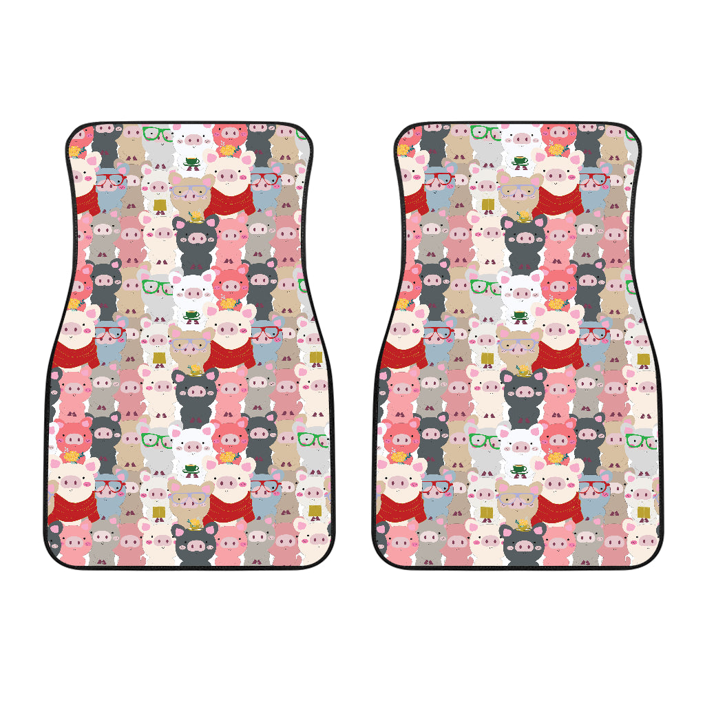Pig Pattern Print Design 02 Front Car Mats