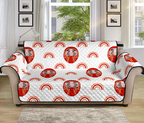 Daruma japanese wooden doll design pattern Sofa Cover Protector