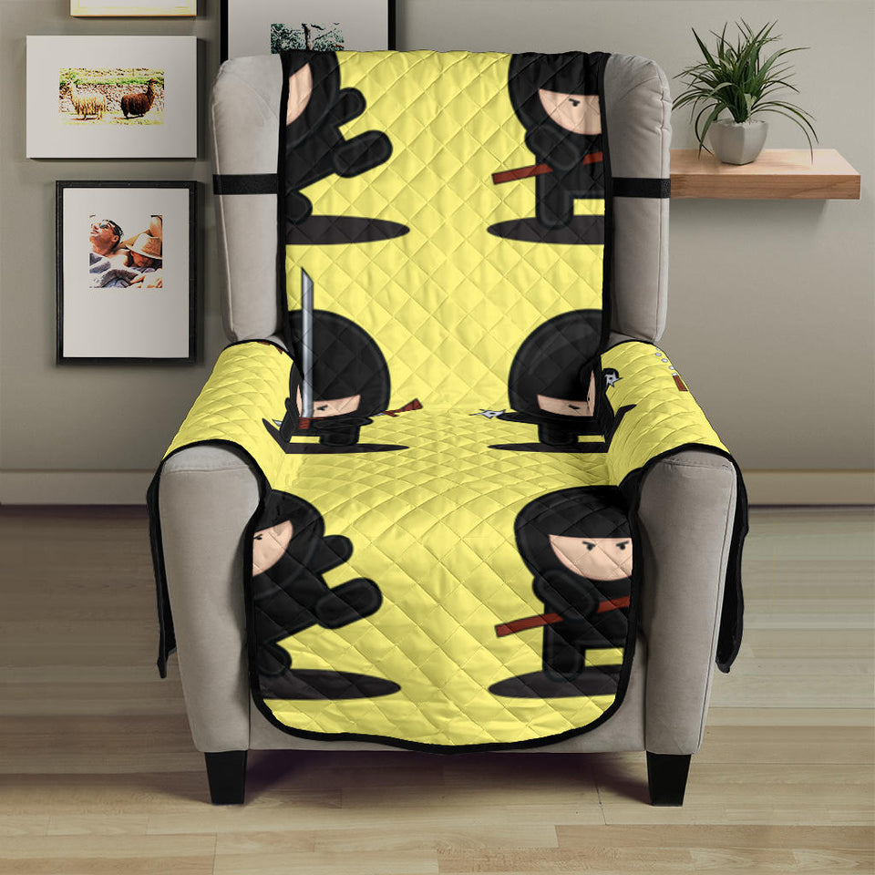 Cute ninja yellow background Chair Cover Protector