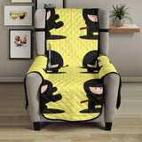 Cute ninja yellow background Chair Cover Protector