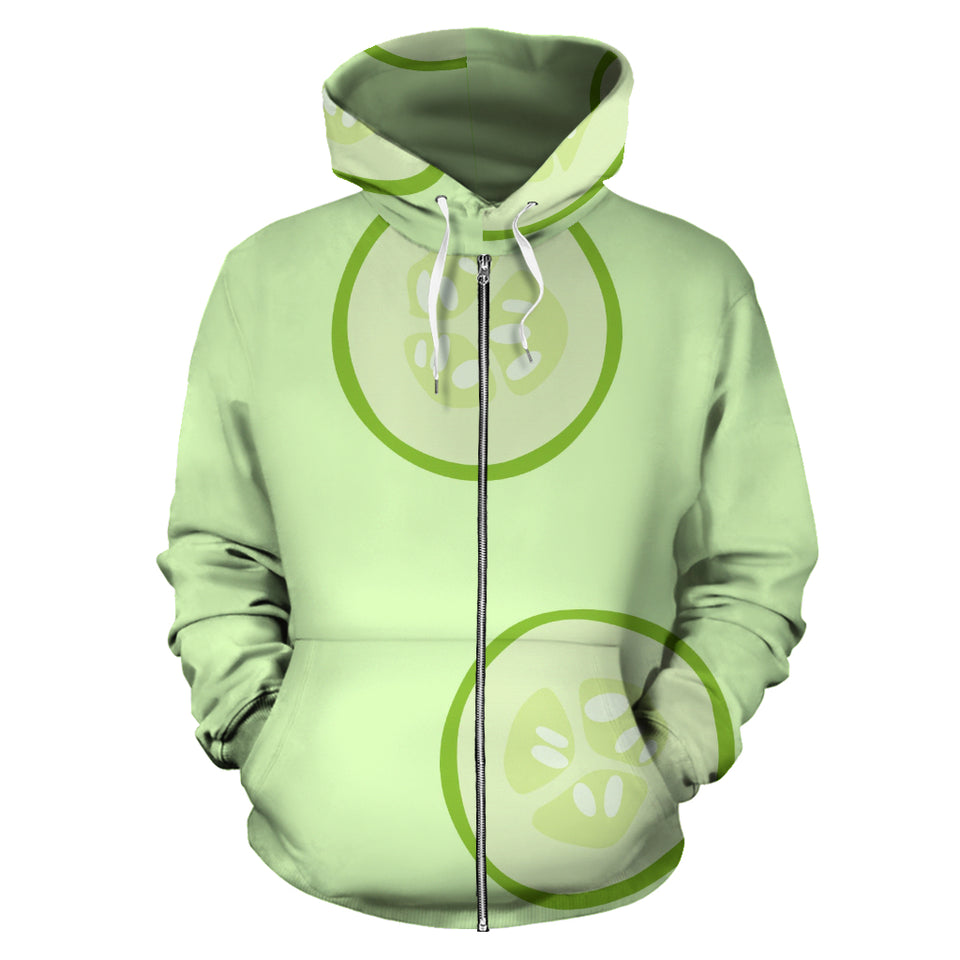 Cucumber Pattern Zip Up Hoodie