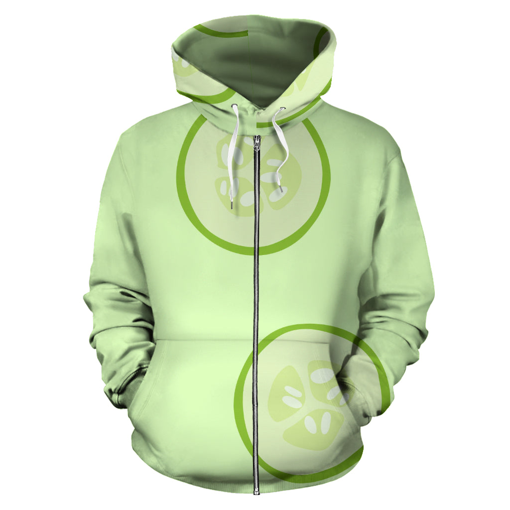 Cucumber Pattern Zip Up Hoodie