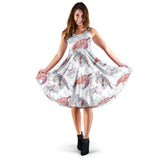 Watercolor Sea Turtle Jellyfish Pattern Sleeveless Midi Dress