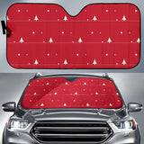 Christmas Tree Star Snow Red Background Car Sun Shade