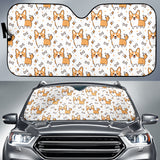 Cute Corgi Heart Star Bone Pattern Car Sun Shade
