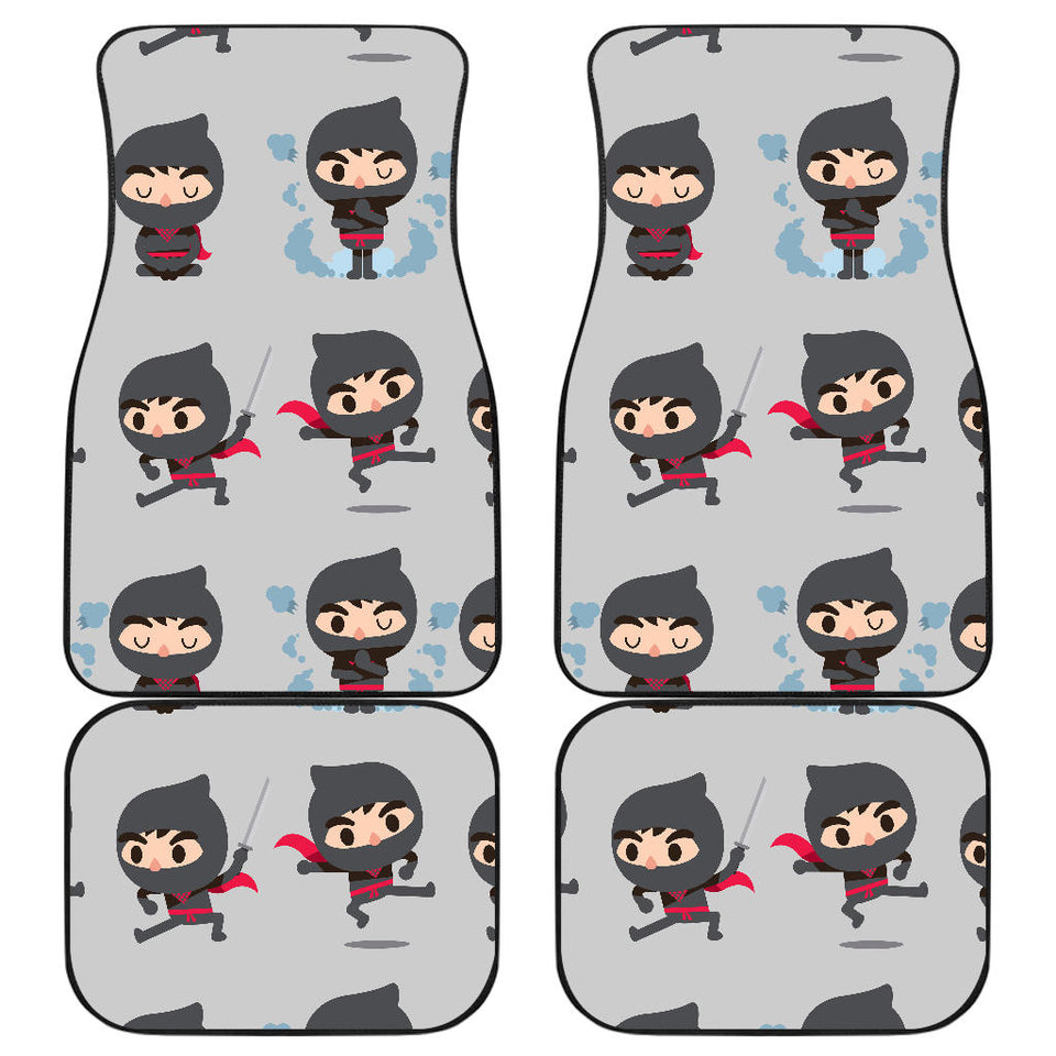 Cute Ninja Pattern Front And Back Car Mats